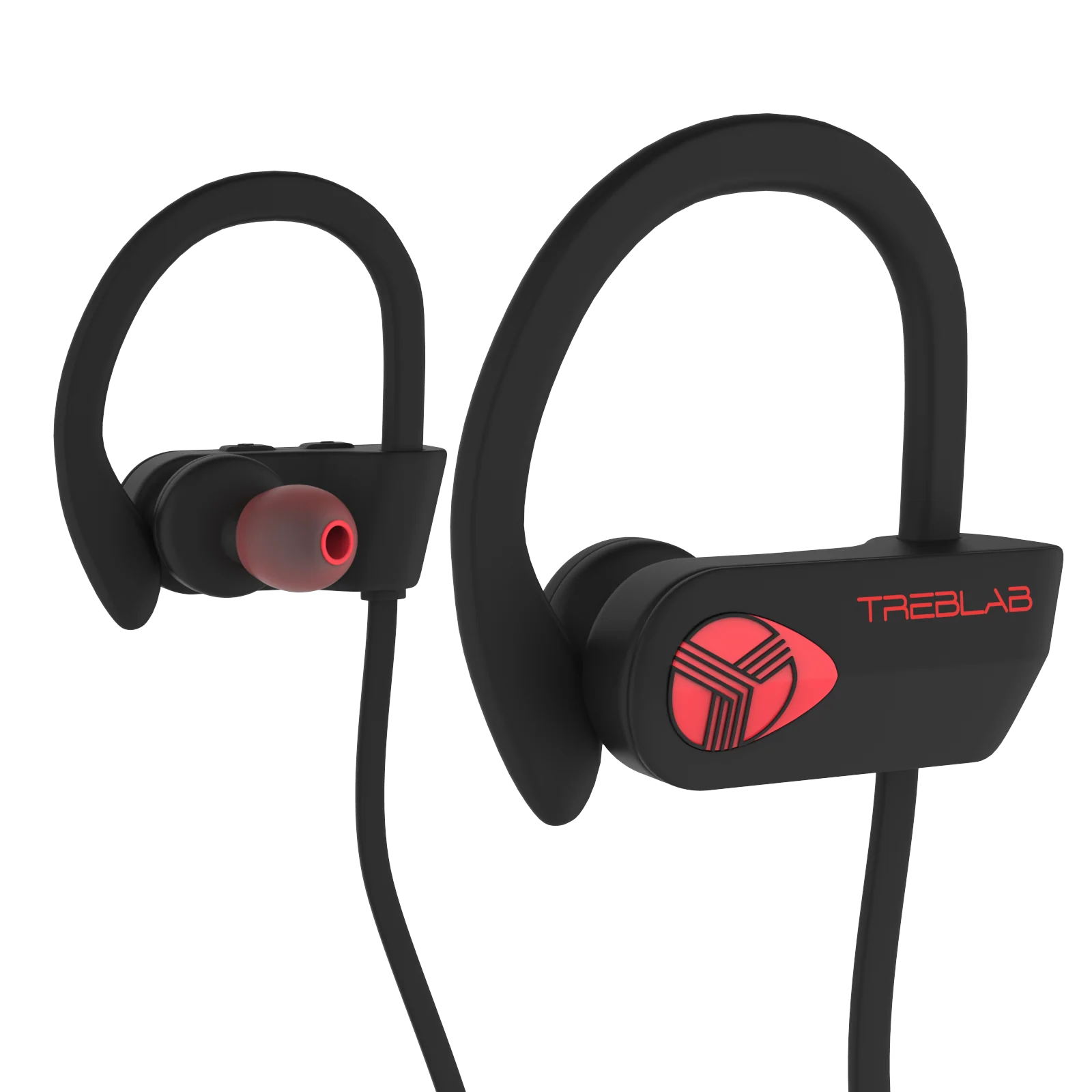 TREBLAB XR500 Bluetooth Running Headphones. IPX7 Waterproof. Noise Cancelling. Secure-Fit. Wireless Sport Earbuds with Mic