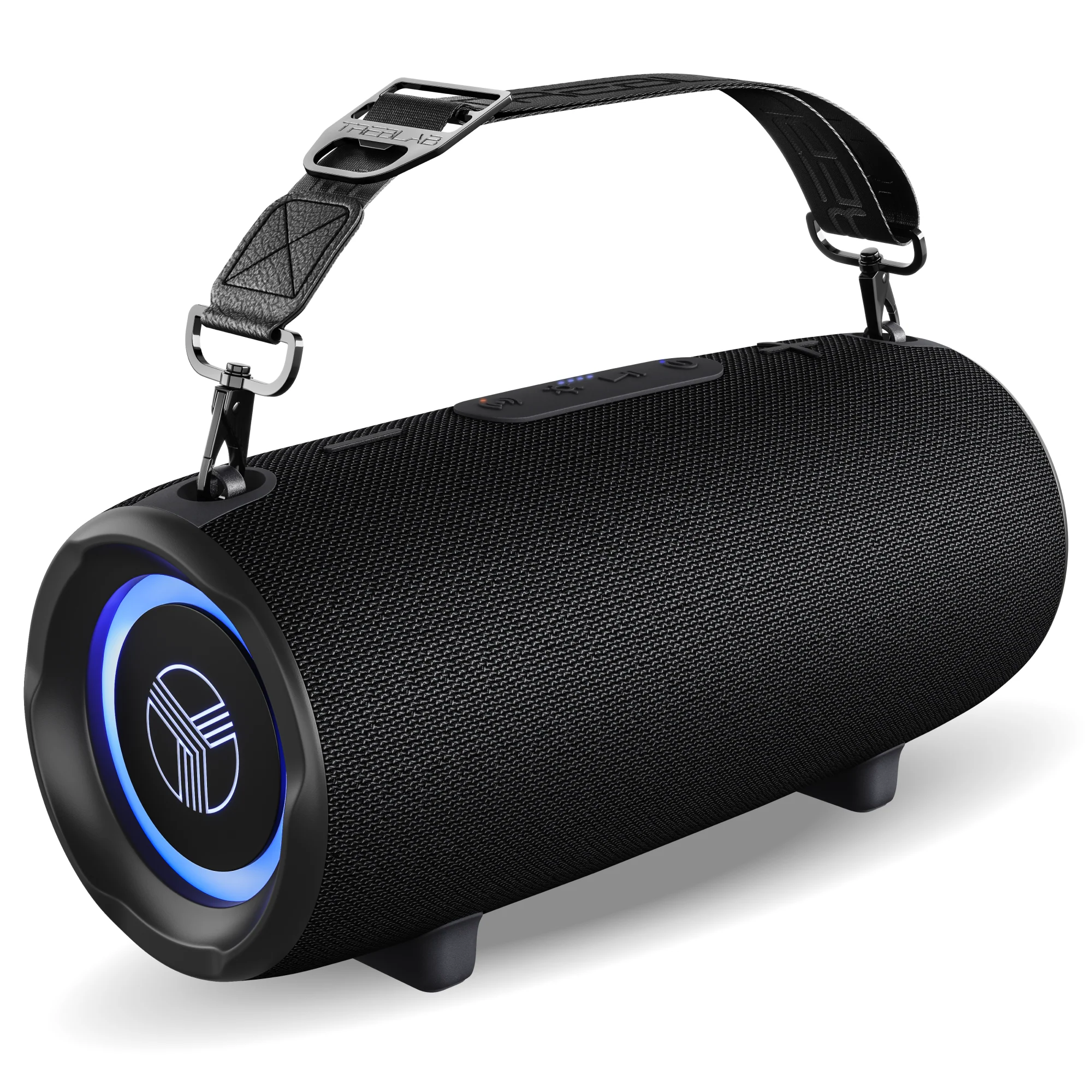 TREBLAB HD-Max Loud Portable Wireless Bluetooth Speaker. 60W IPX7 20H | RGB Power bank Outdoor Speaker. TWS Stereo Pairing. Carry Strap & Deep Bass for Backyard Parties. USB-C Charging