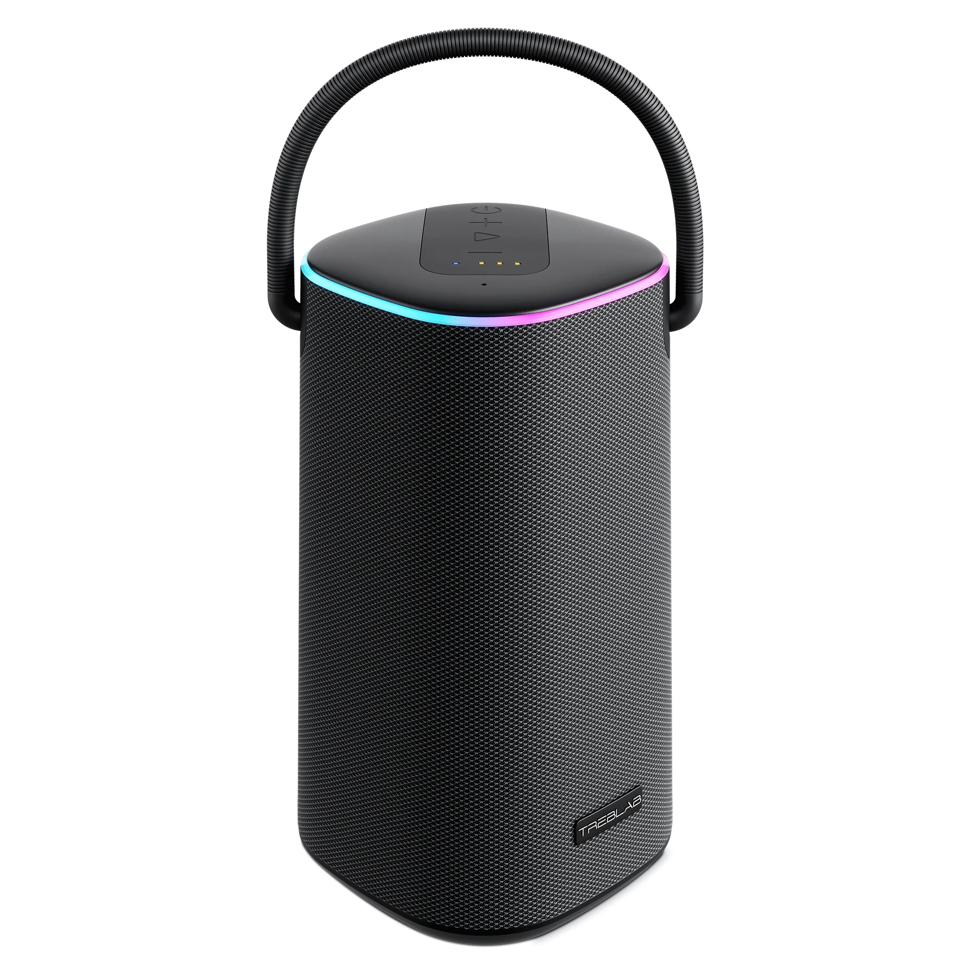 TREBLAB Portable Bluetooth Speaker with Handle - Loud 60W Stereo Sound with Deep Bass. 25H Playtime. Wireless Powerbank. RGB Lights. Dual Pairing. Waterproof - for Home Parties. Outdoor Pool. Golf